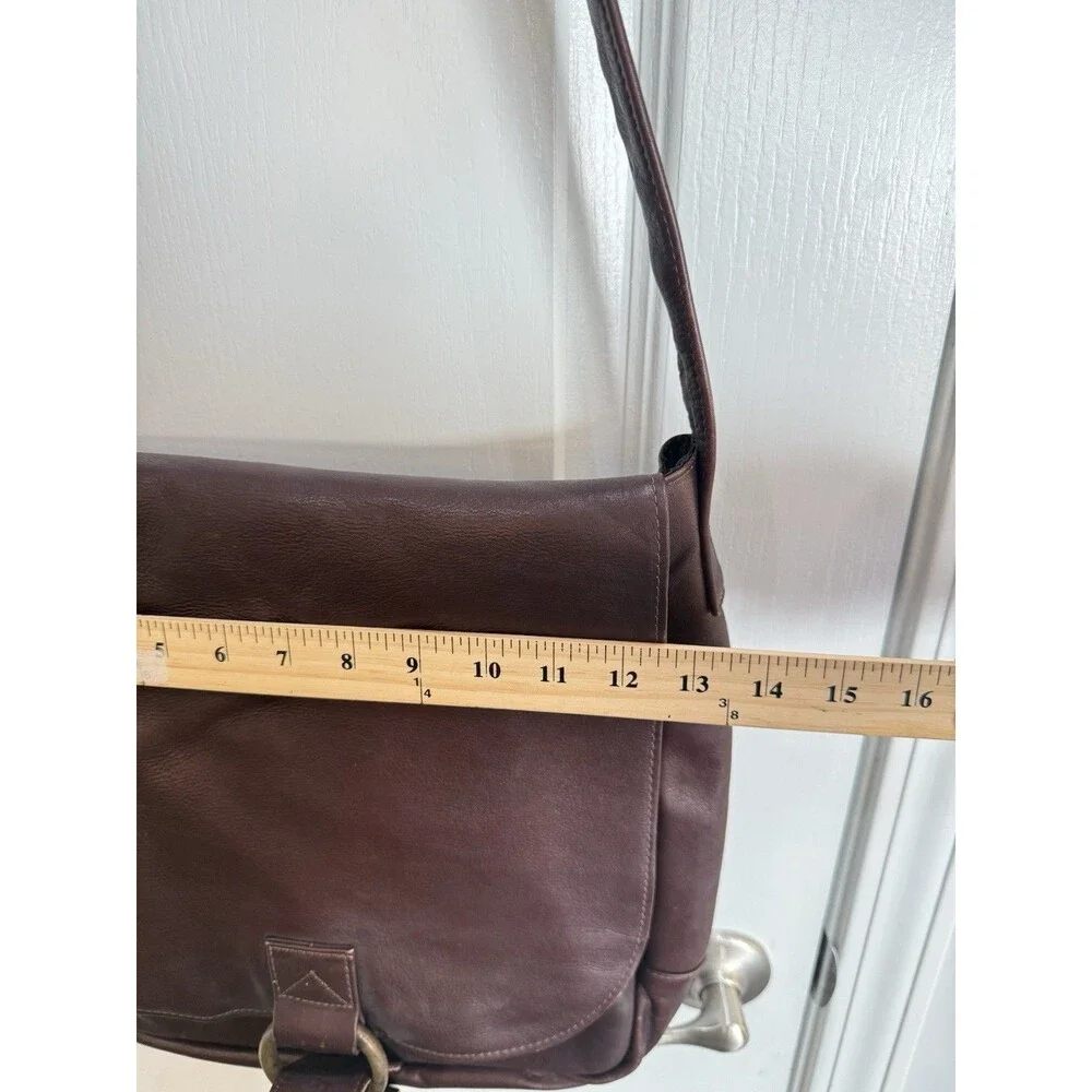 Messenger Bag Brown Large Crossbody Flap Made in Columbia Soft Leather
